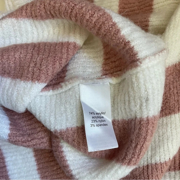 Maurices White & Pink Striped Open Twist Back Reversible Sweater Xsmall Women’s - Picture 10 of 11